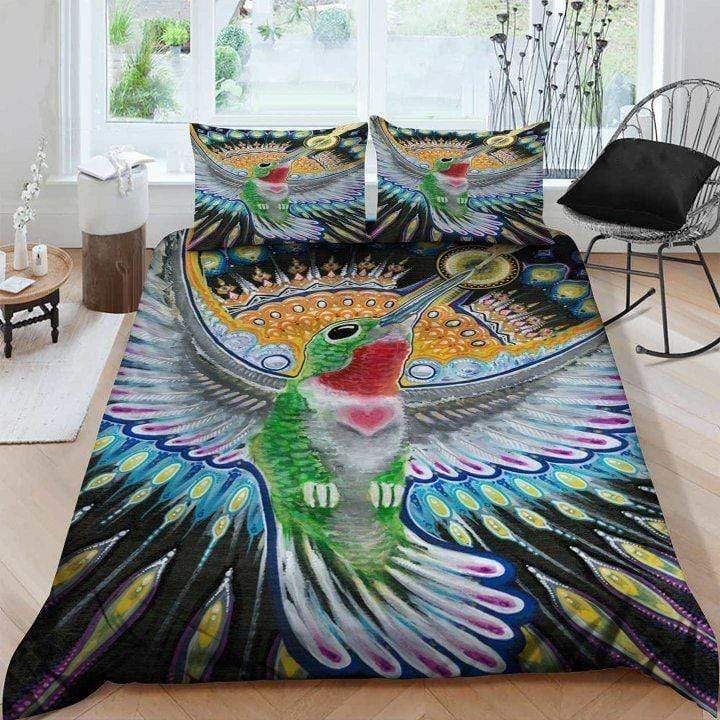 Peaceful Hummingbird Duvet Cover Bedding Set