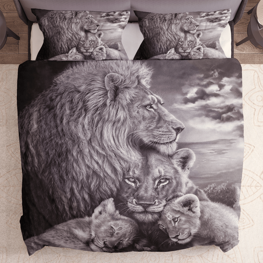 Lion Family Duvet Cover Bedding Set