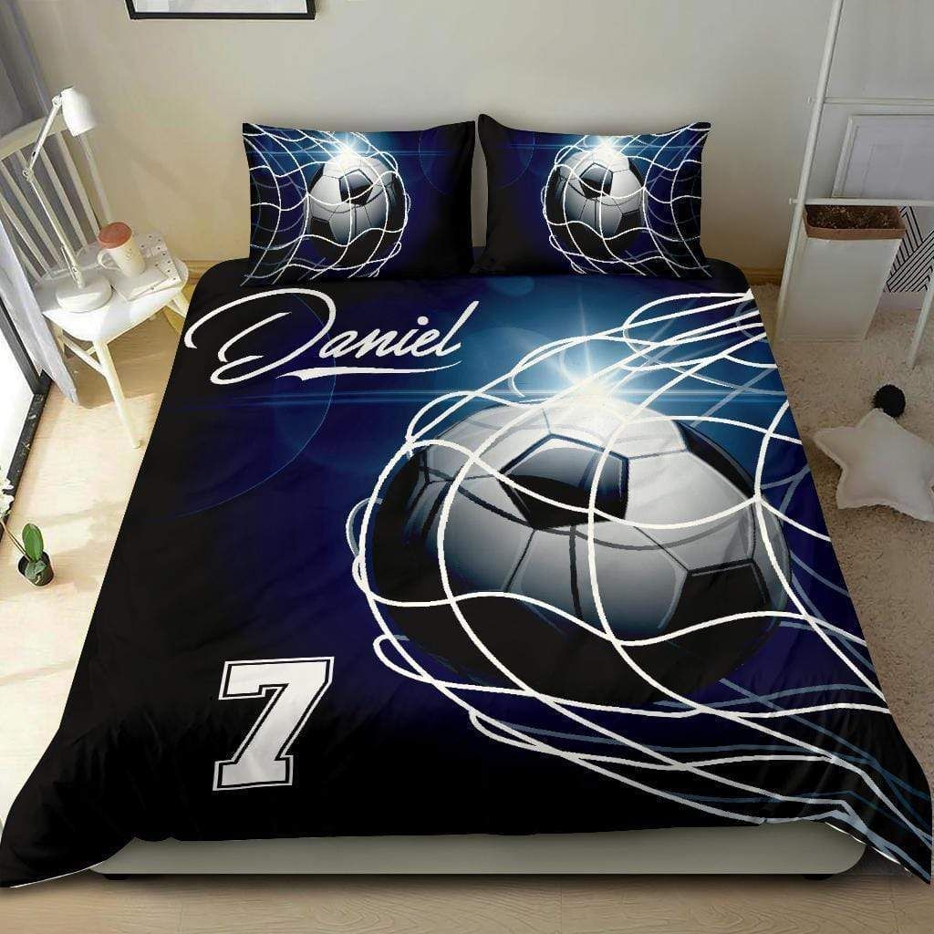 Personalized Soccer Custom Duvet Cover Bedding Set Goal With Your Name