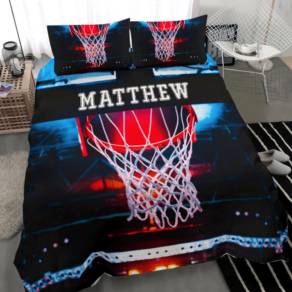 Personalized Basketball Hot Court Custom Duvet Cover Bedding Set With Your Name
