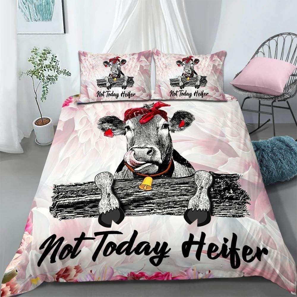 Not Today Heifer Cow Duvet Cover Bedding Set