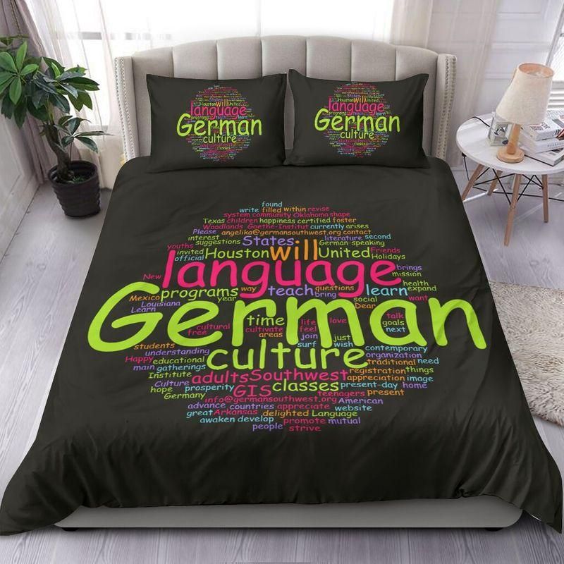 German Colorful Vocabulary Bedding Set