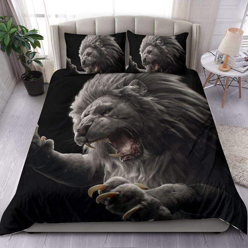 Lion Roar Black Duvet Cover Bedding Set