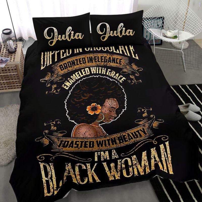 Personalized African American I'm Black Woman Bedding Custom Name Comforter Set Duvet Cover Bedding Set