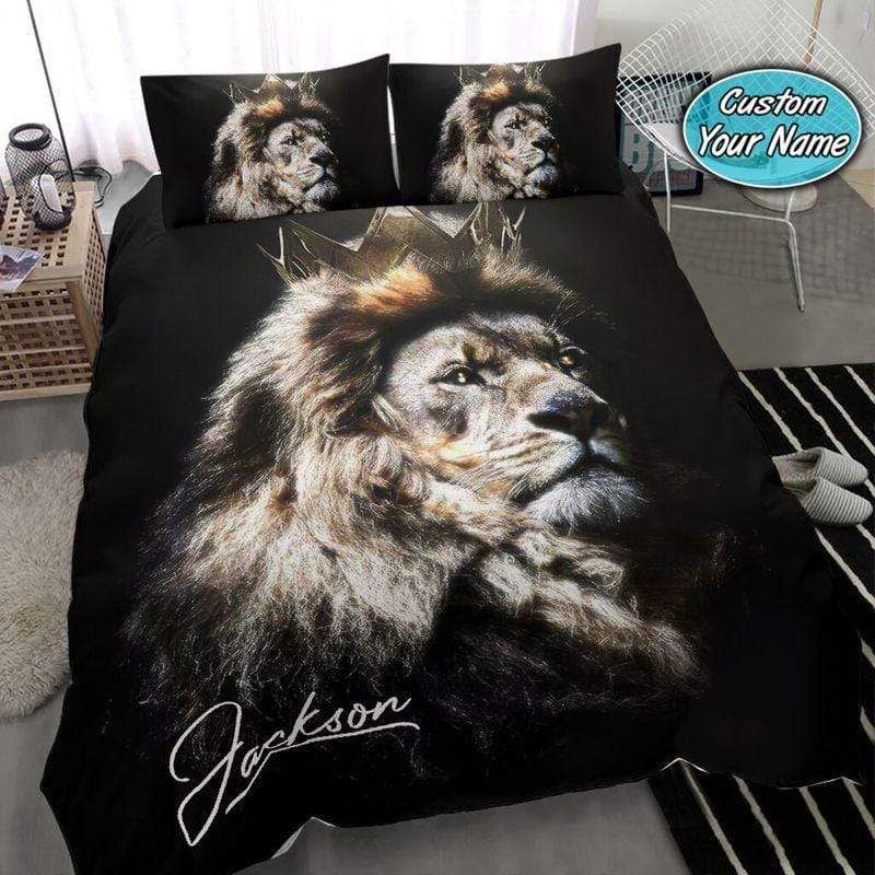 Personalized Lion Cool King Custom Name Duvet Cover Bedding Set