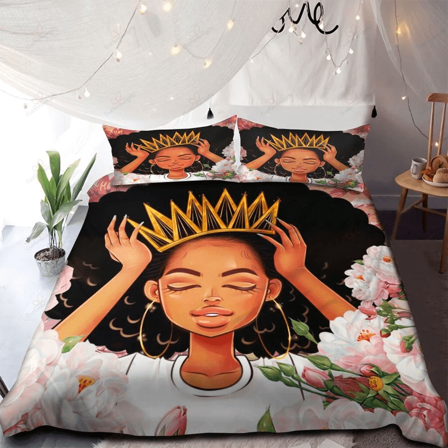 Black Queen Floral Duvet Cover Bedding Set