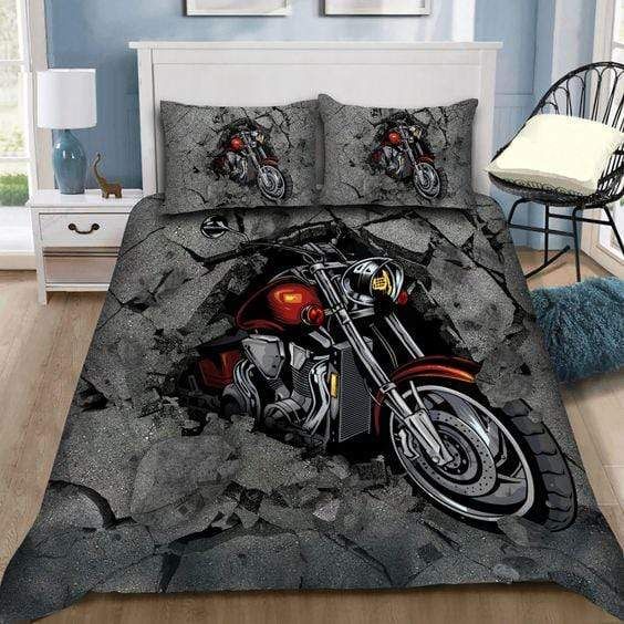 Motorbike Breaks The Wall Bedding Duvet Cover Bedding Set