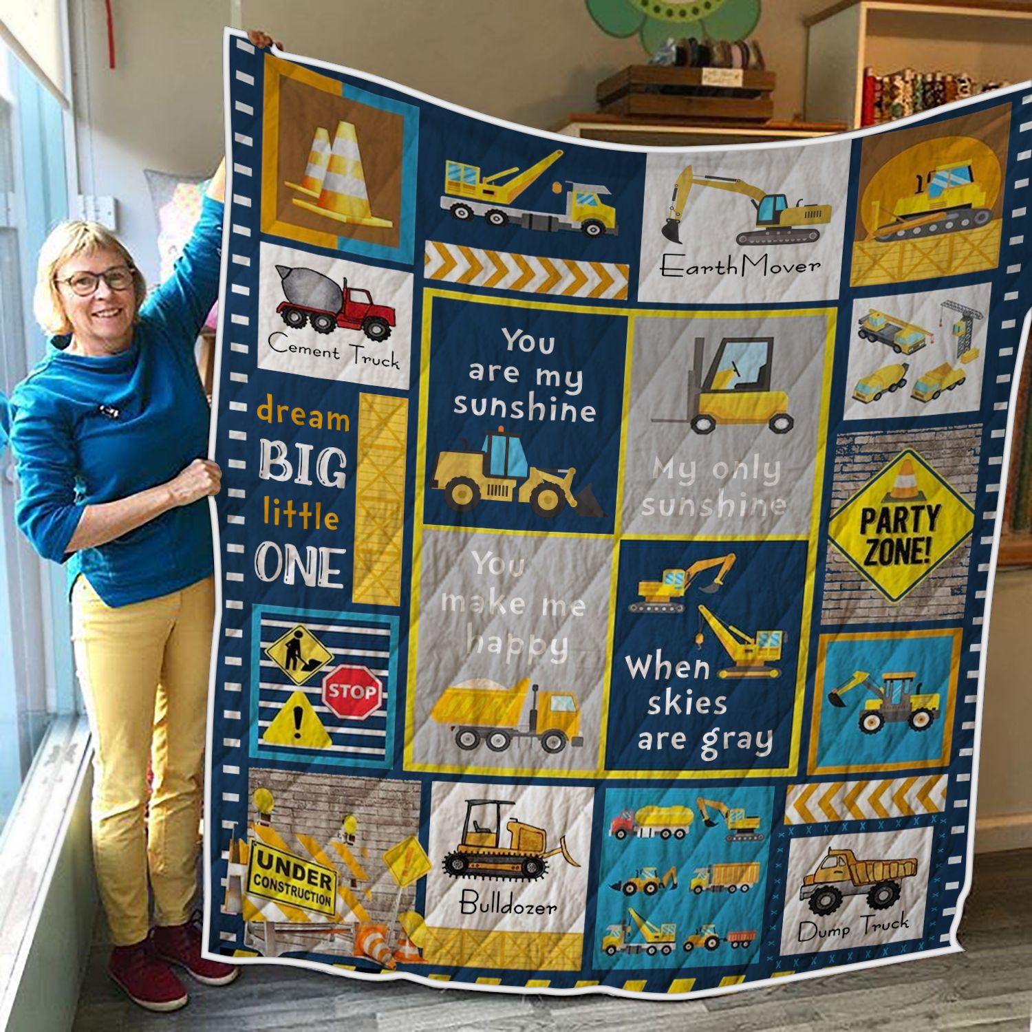 Truck You Are My Sunshine Earth Mover Quilt PANQT0019