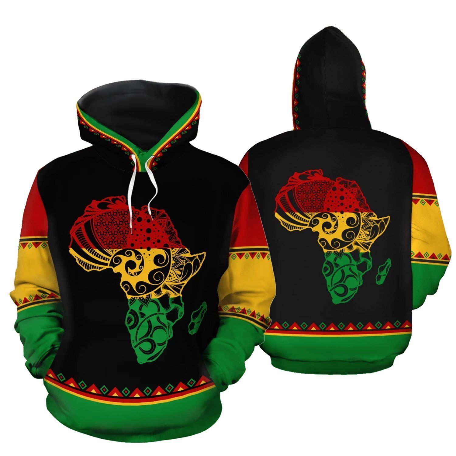 African Hoodie - Africa Reggae PAN3HD0064
