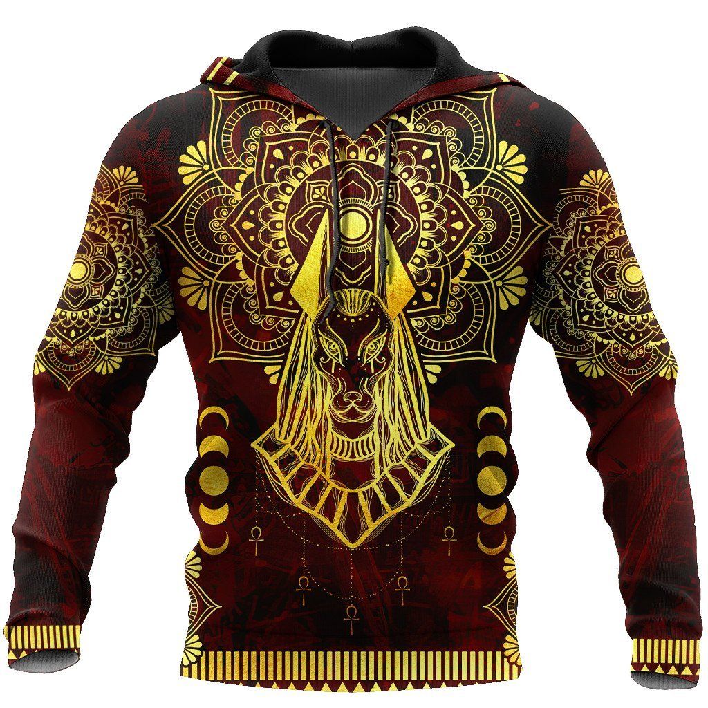 Ancient Egypt Anubis Pattern All 3D Over Printed Unisex Hoodie ML