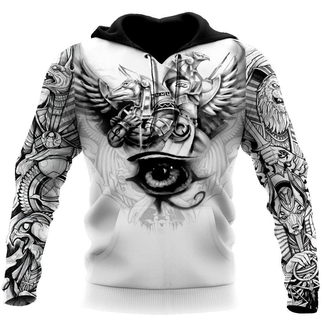 Ancient Egypt Anubis And Eyes Of Horus All 3D Over Printed Unisex Hoodie ML