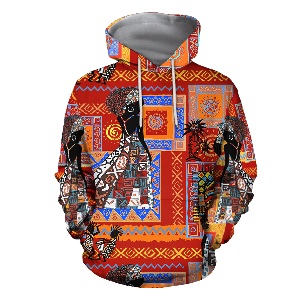 African Print Pattern Hoodie JJ22062001-ML