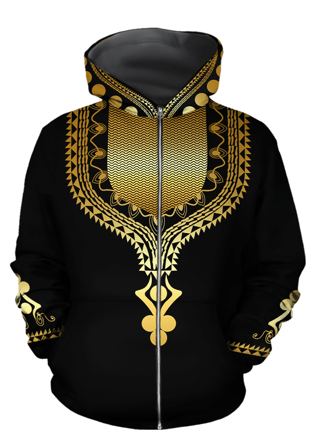 African Culture Dashiki Pattern Unisex Deluxe Hoodie ML