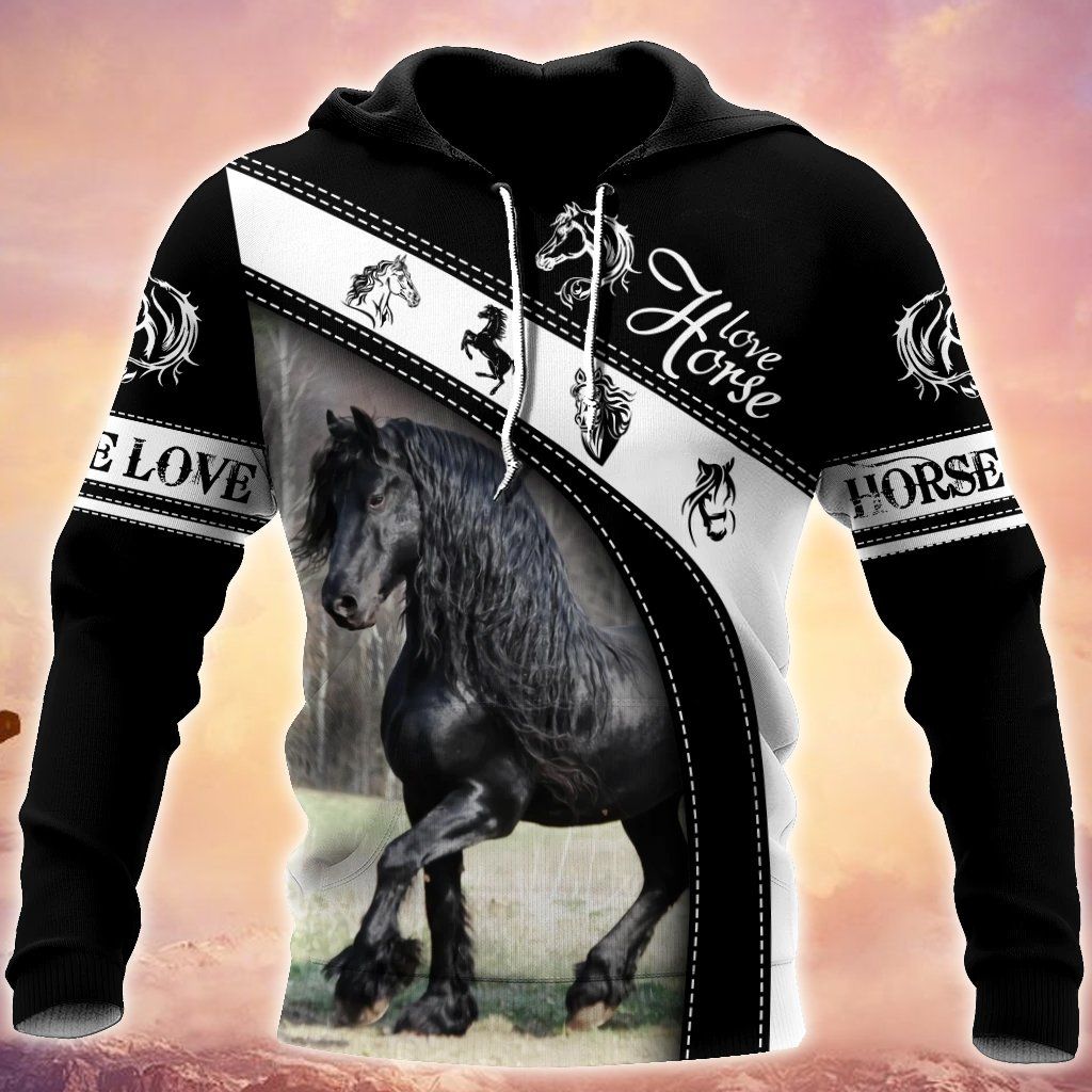 Black Horse 3D All Over Printed Shirts PD19022101