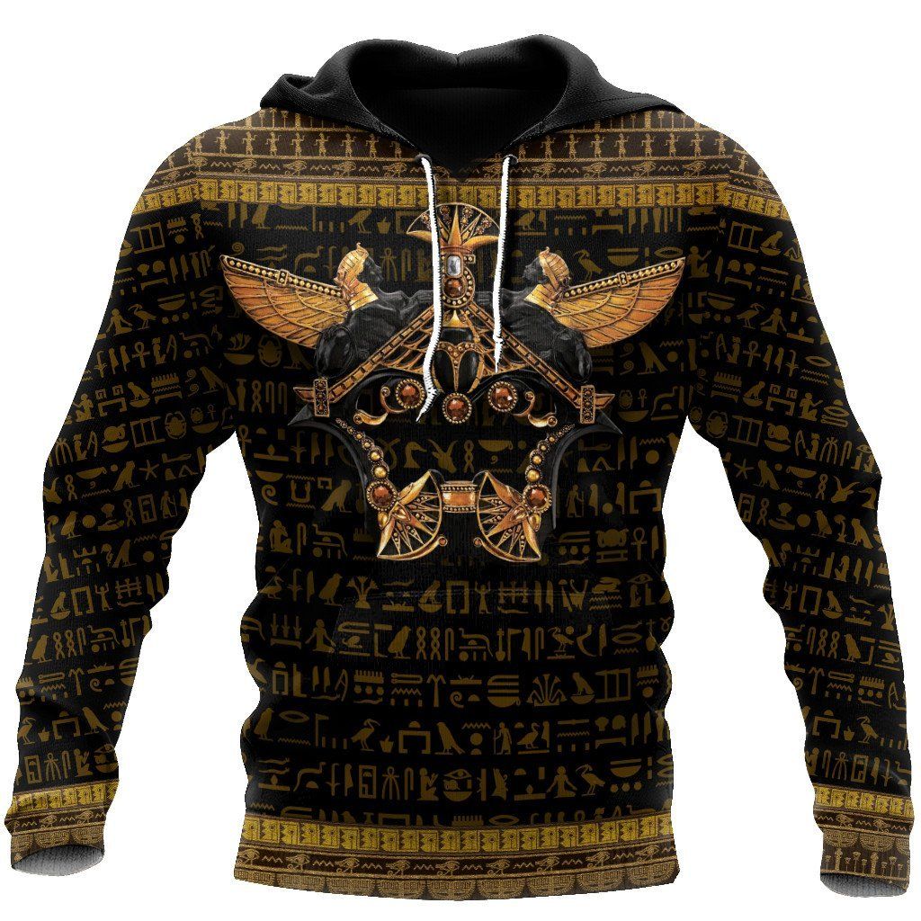 Ancient Egypt Scarab Beetle Golden All 3D Over Printed Unisex Hoodie ML