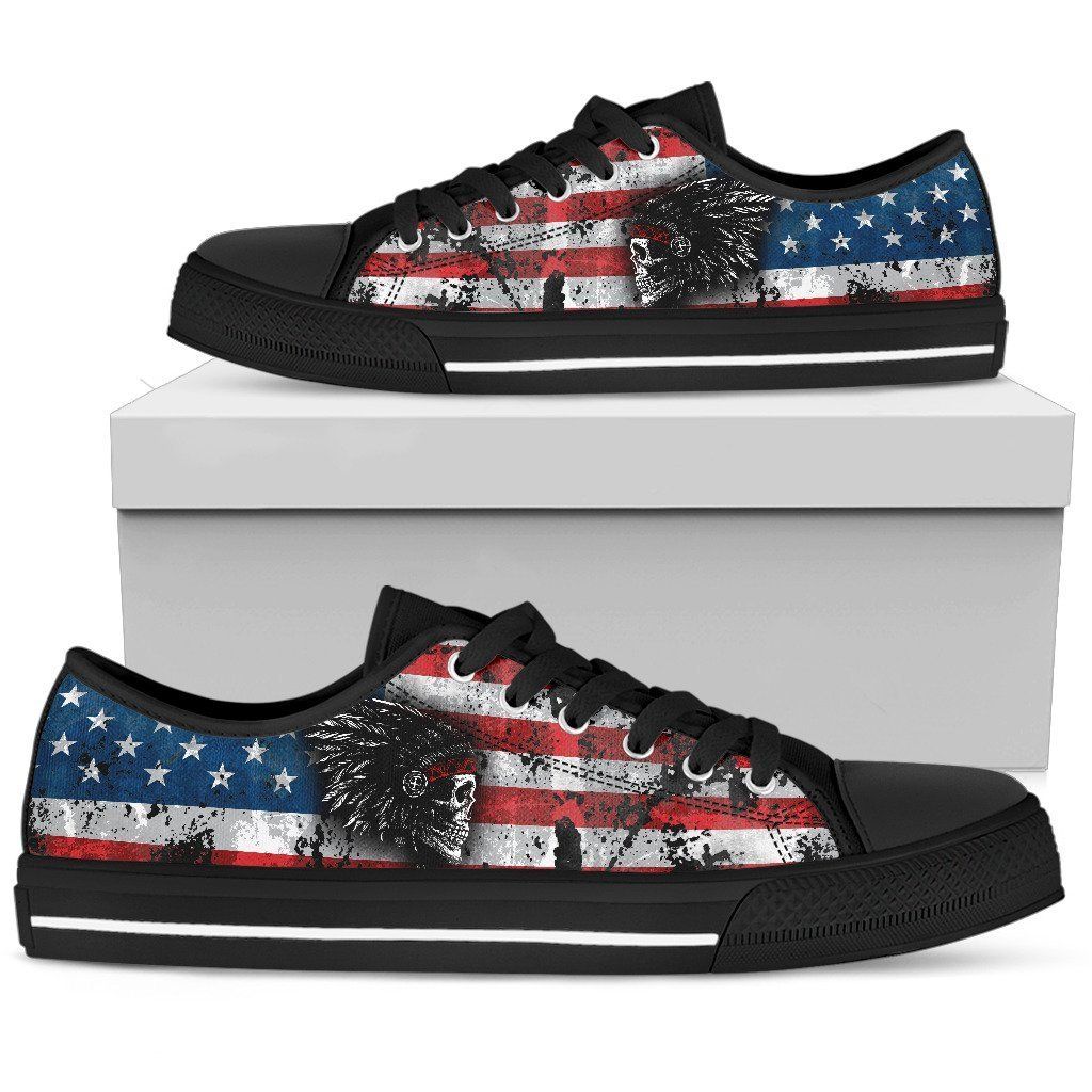 Native american skull pattern low top shoes PL18032030