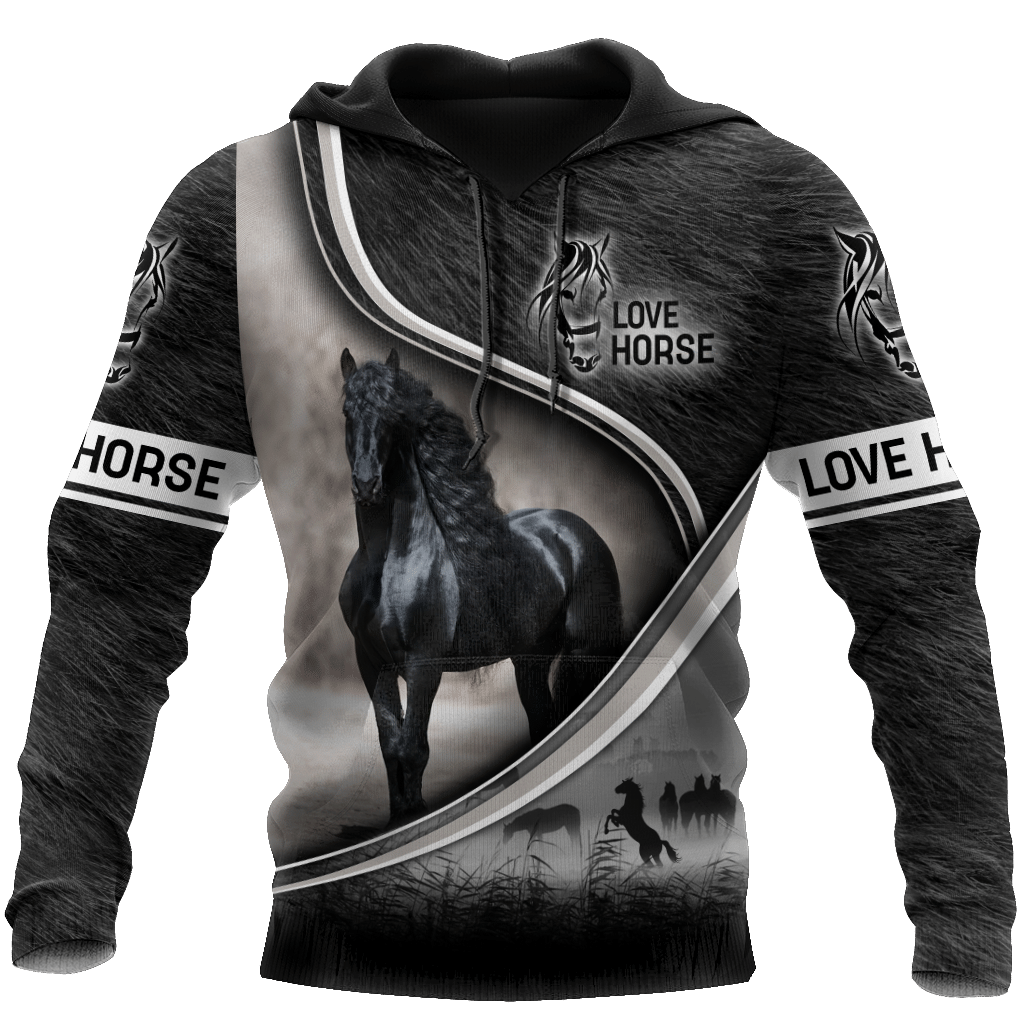 Black Horse 3D All Over Printed Shirts VP07102001