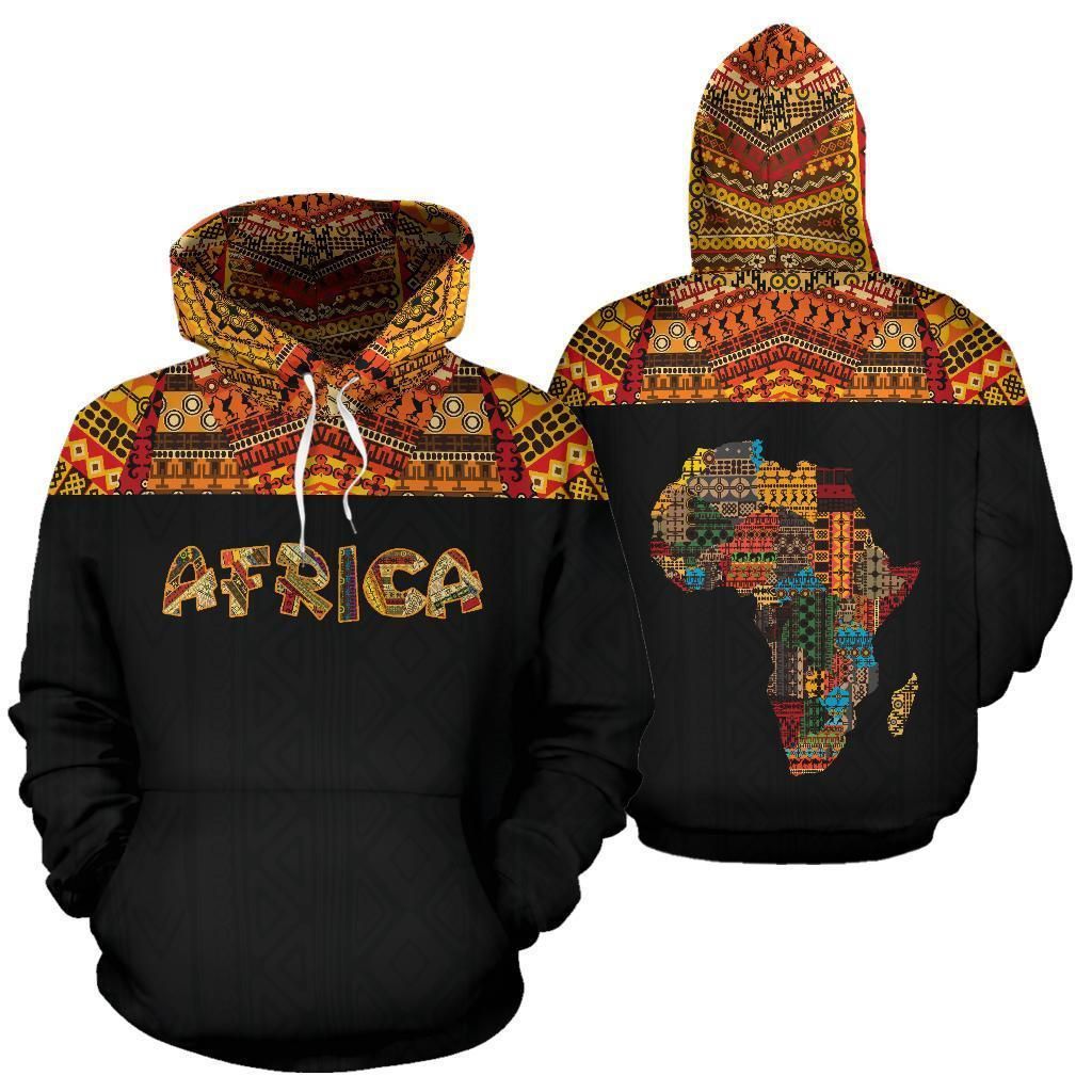 Africa Hoodie - African Pattern Horizontal Style