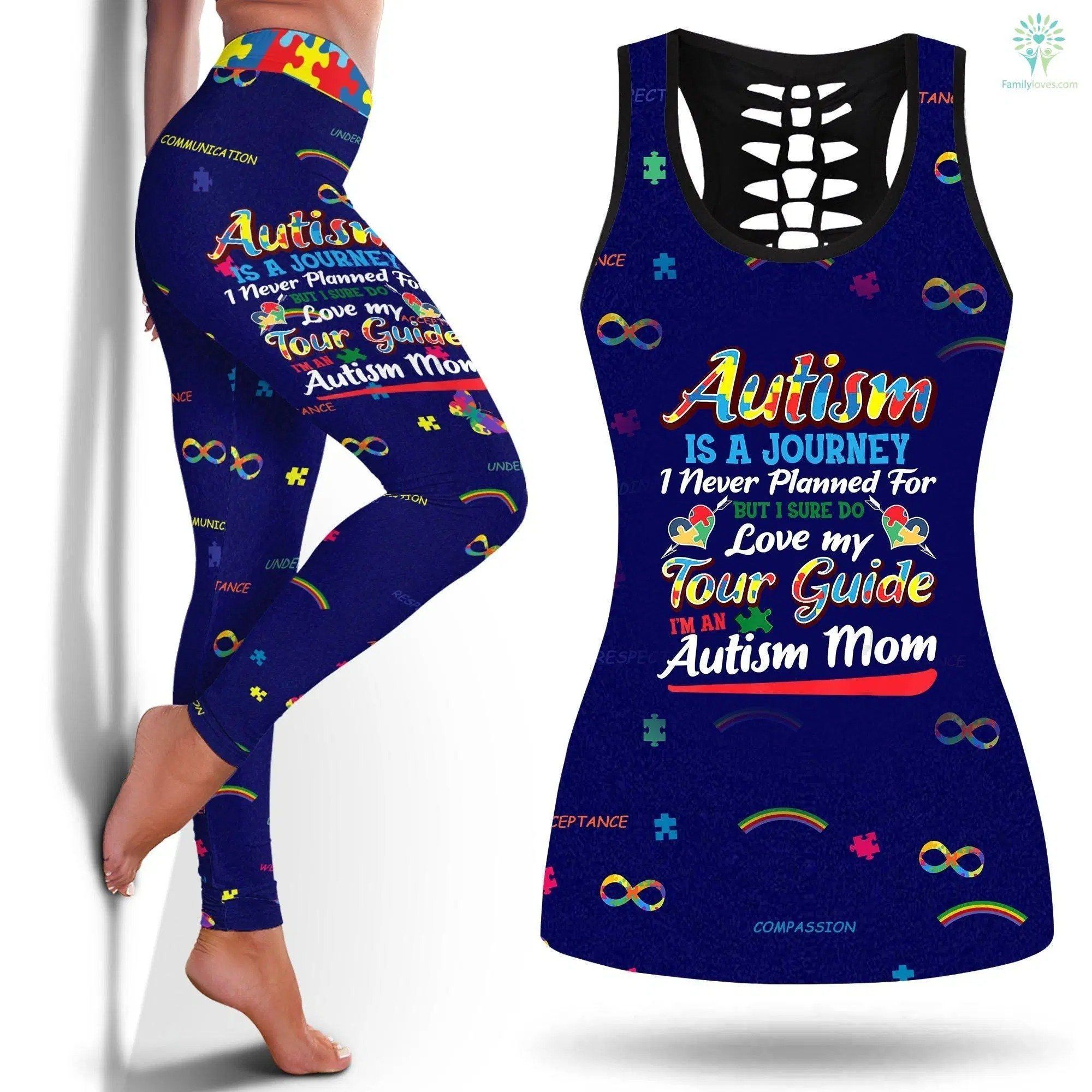 Autism Awareness Mom Tanktop & Legging Set PAN3DSET0028