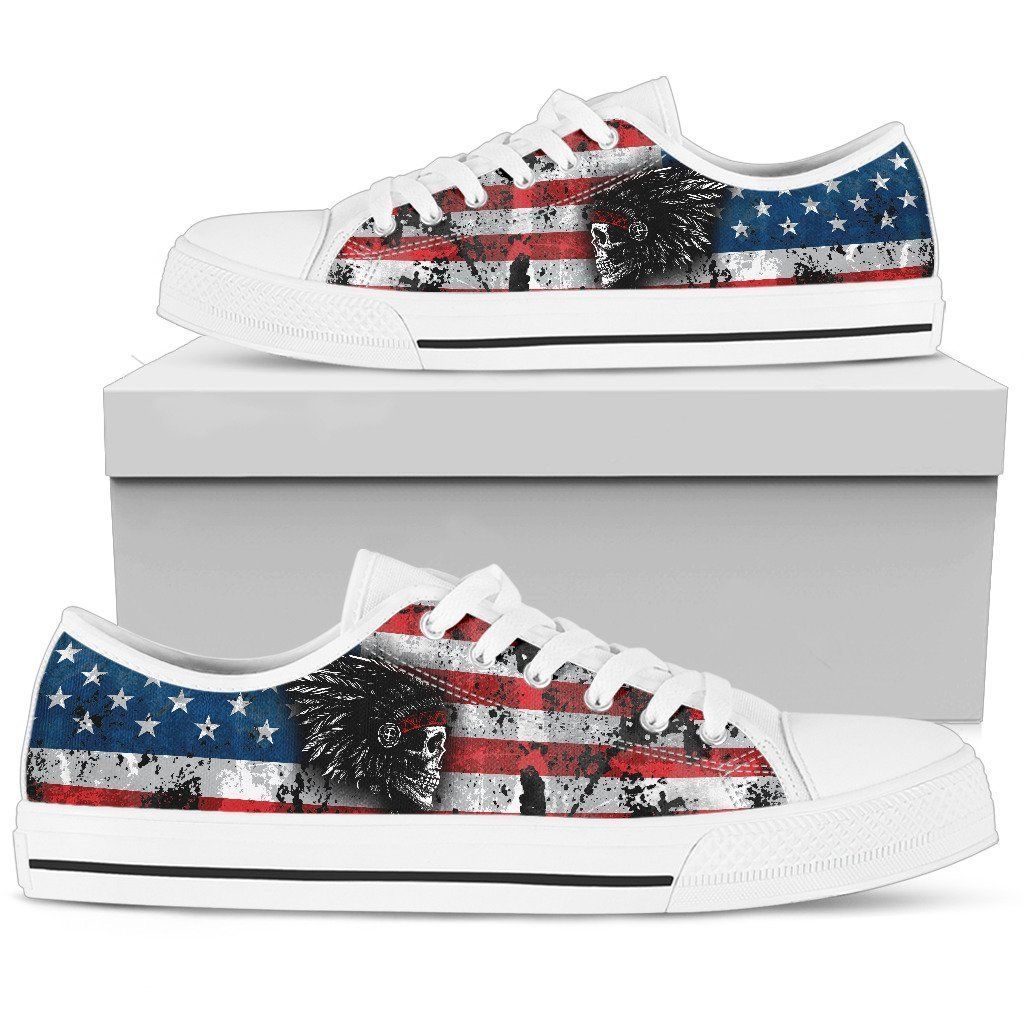 Native american skull pattern low top shoes PL18032031