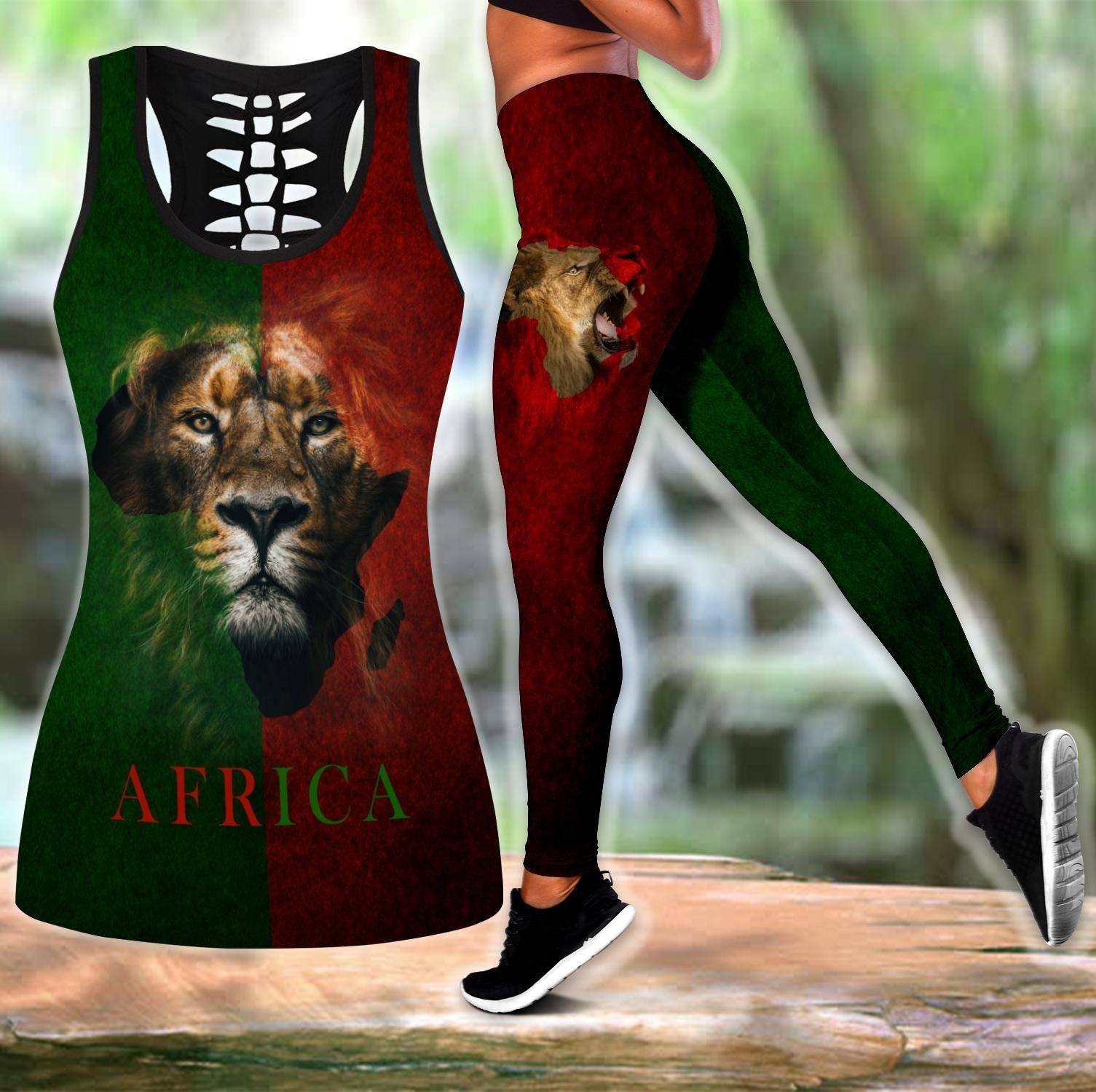 African Lion Power Legging & Tank top PAN3DSET0154