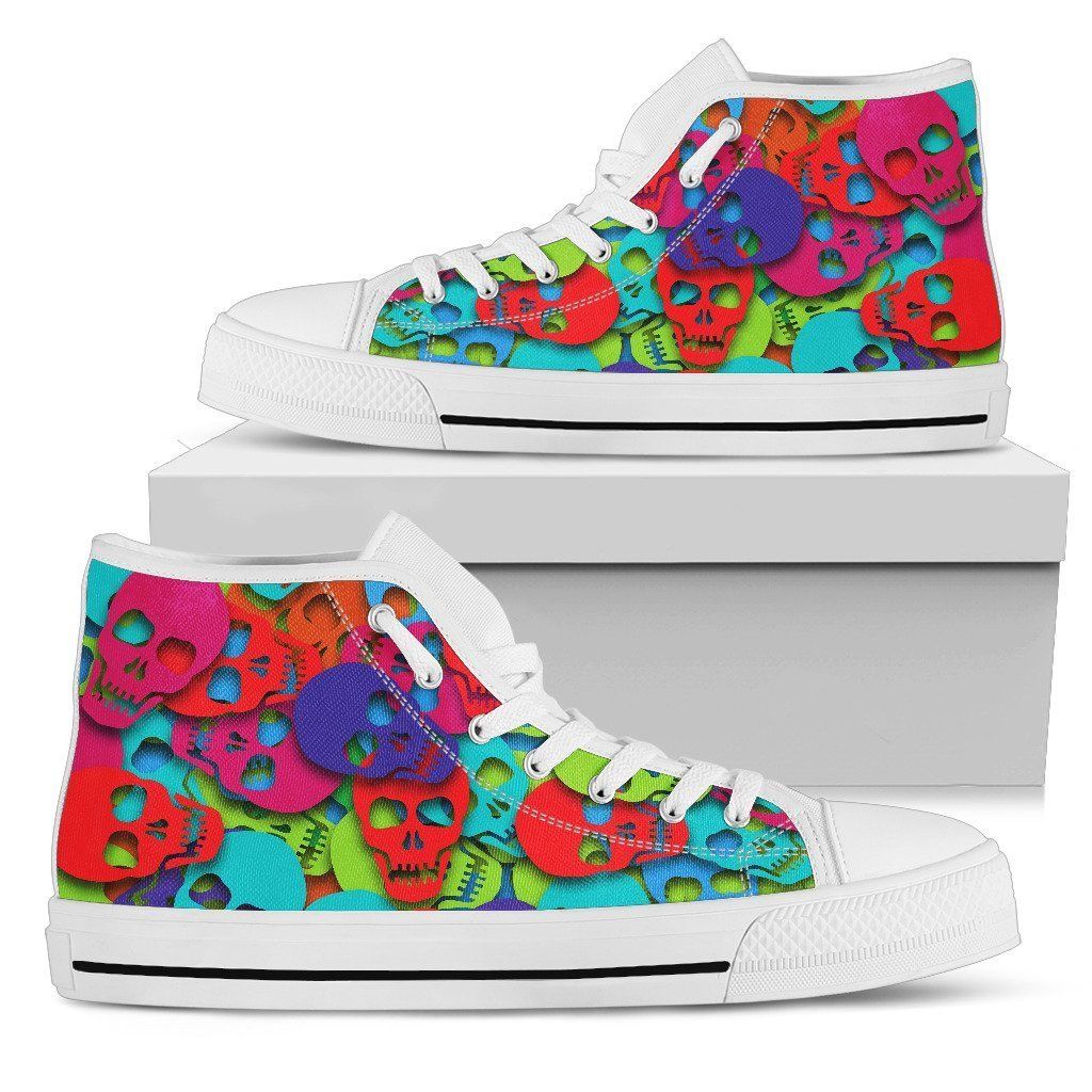 Colorful skull pattern high top shoes PL18032013