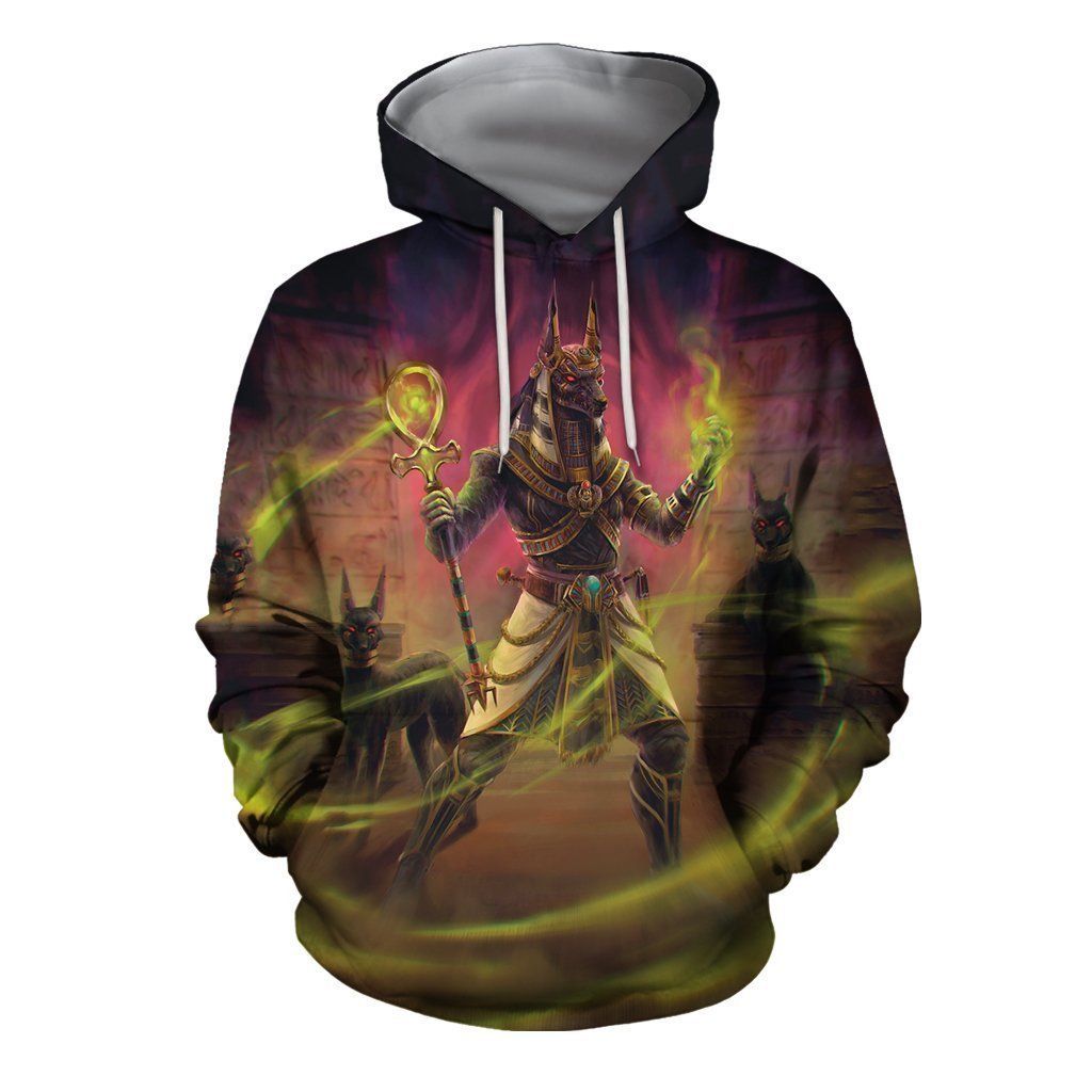 3D All Over The Egyptian gods Anubis Hoodie