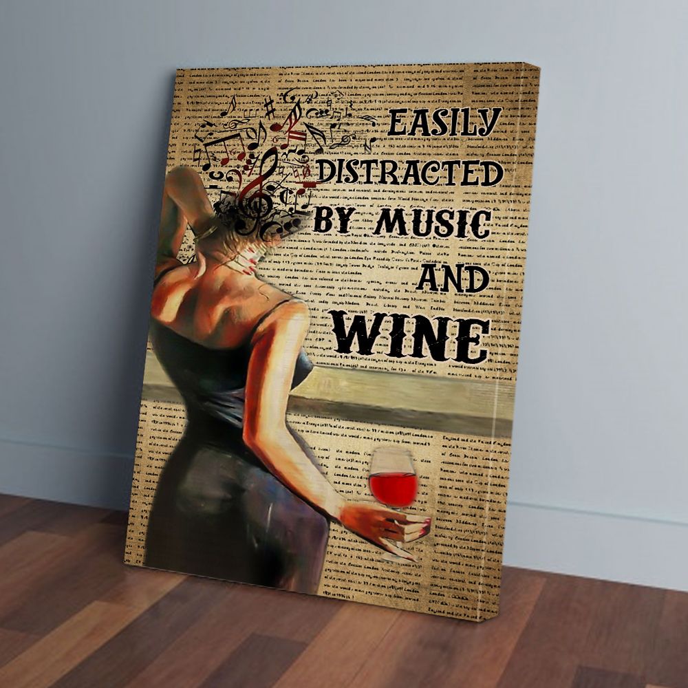 Easily Distracted By Music And Wine Art Landscape Canvas Prints PAN