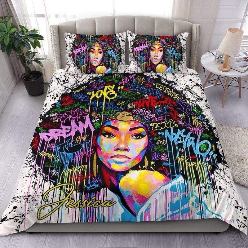 Personalized African American Dream Custom Name  Duvet Cover Bedding Set