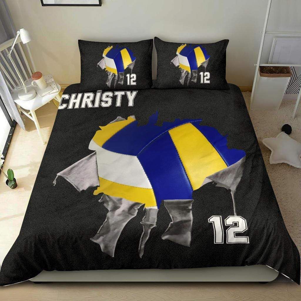 Personalized Volleyball Custom Duvet Cover Bedding Set Torn With Your Name