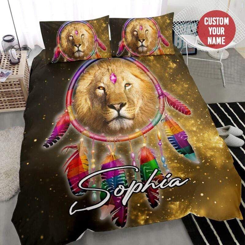 Personalized Tribal Dreamcatcher Lion Custom Duvet Cover Bedding Set With Name