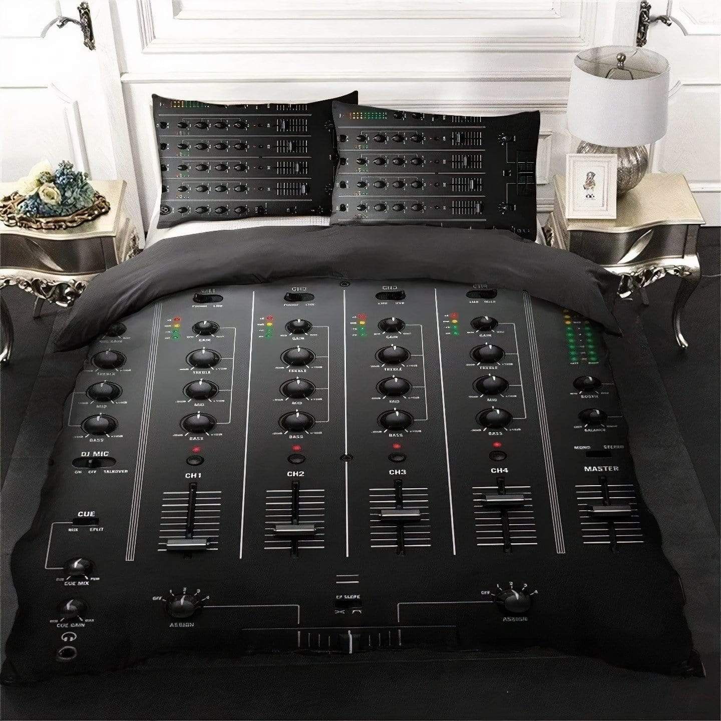 Cool Dj Control Black Duvet Cover Bedding Set