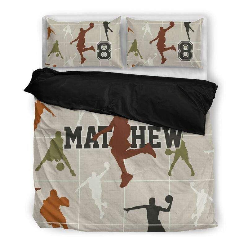 Personalized Basketball Players Custom Duvet Cover Bedding Set With Your Name And Number