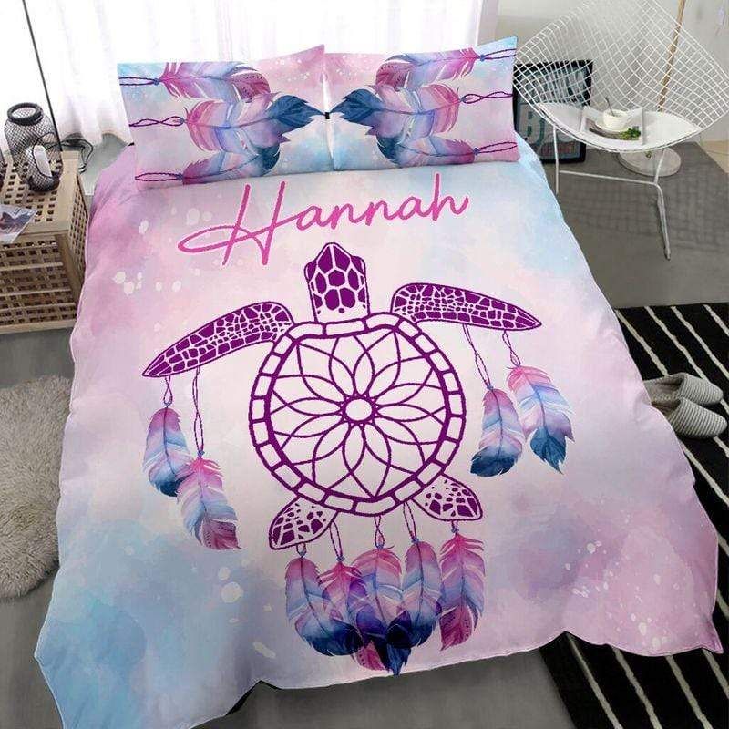 Personalized Dream Catcher Turtle Custom Duvet Cover Bedding Set With Name