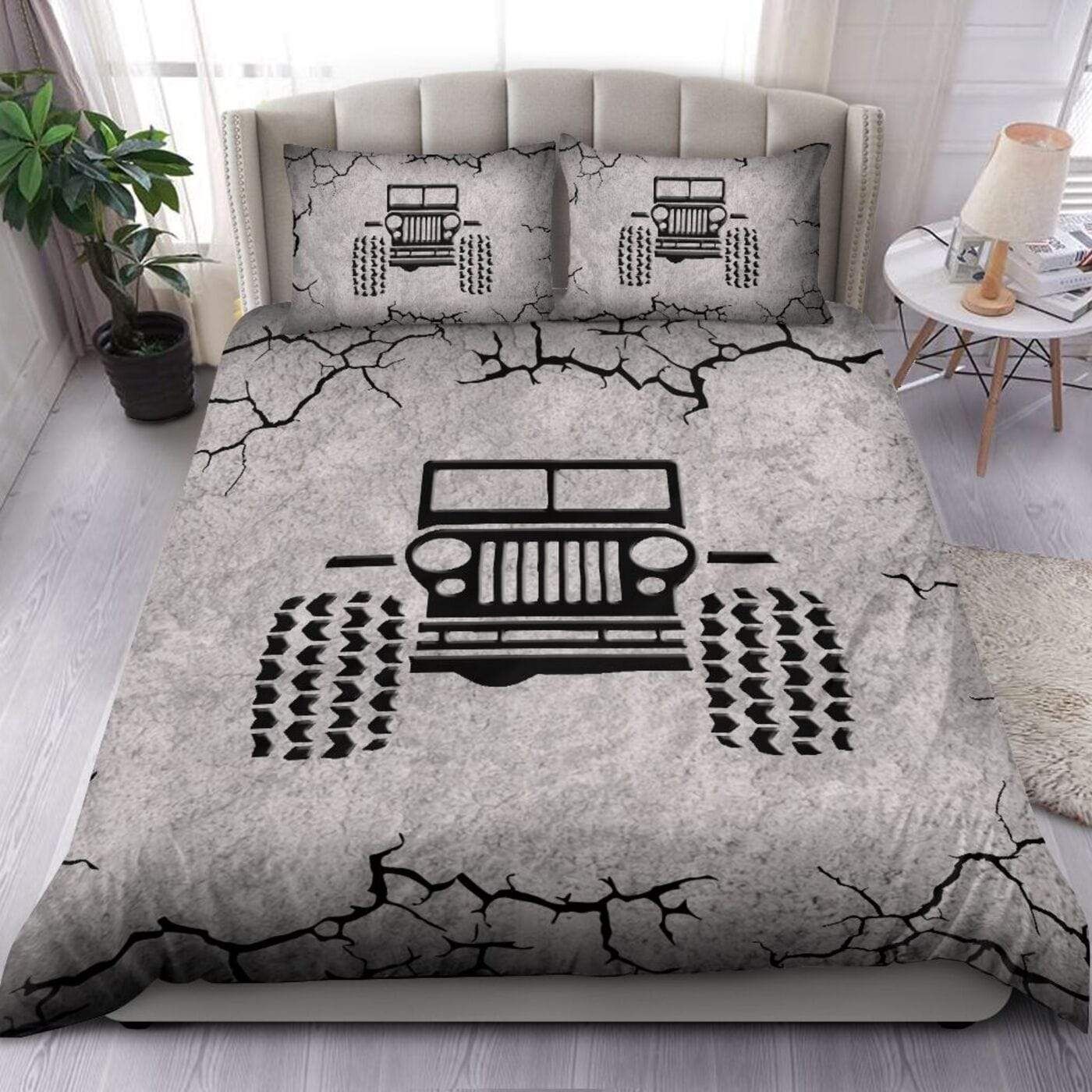 Grey Jeep Duvet Cover Bedding Set PAN