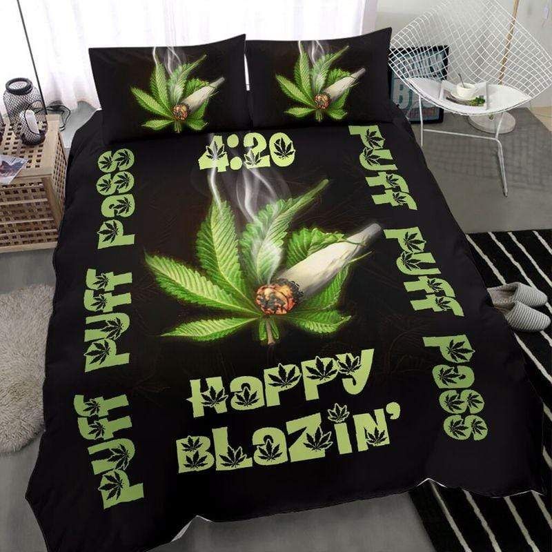 Happy Blazing Weed Duvet Cover Bedding Set