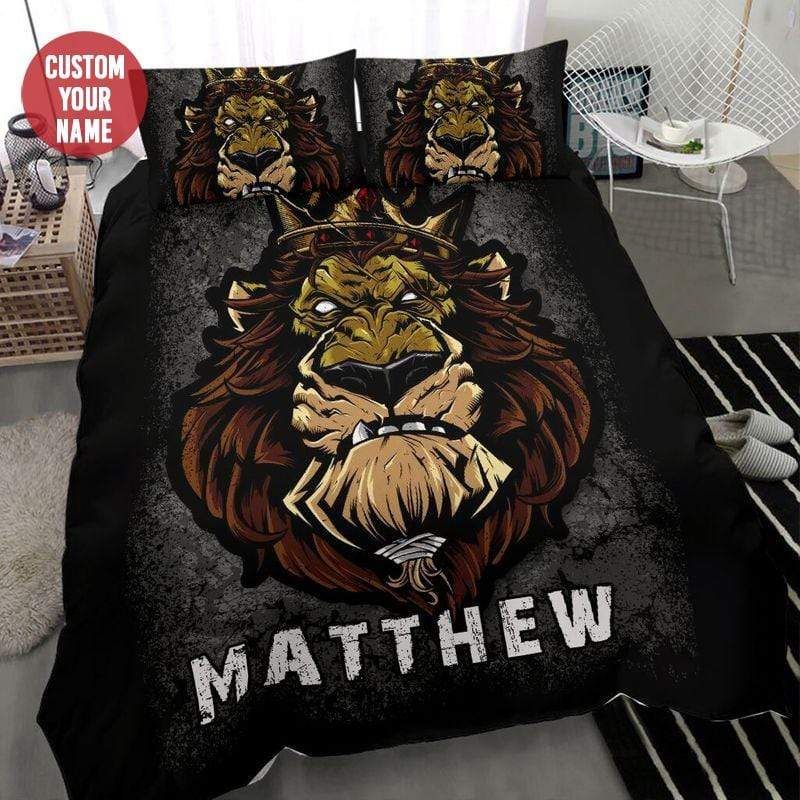 Personalized Lion King Cartoon Duvet Cover Bedding Set With Name