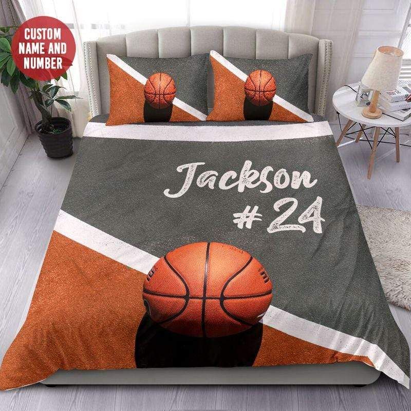 Personalized Basketball Court Out Side Custom Name Duvet Cover Bedding Set