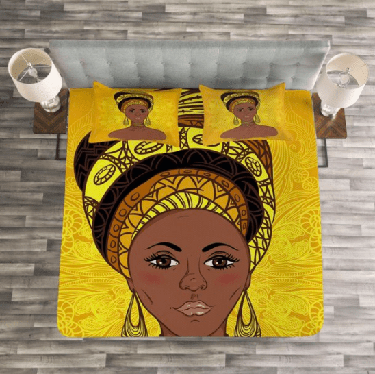 Traditional Black Girl Duvet Cover Bedding Set