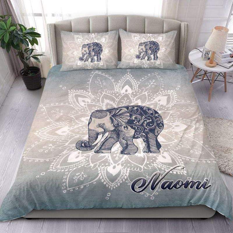 Personalized Elephant Bohemian Custom Name Duvet Cover Bedding Set