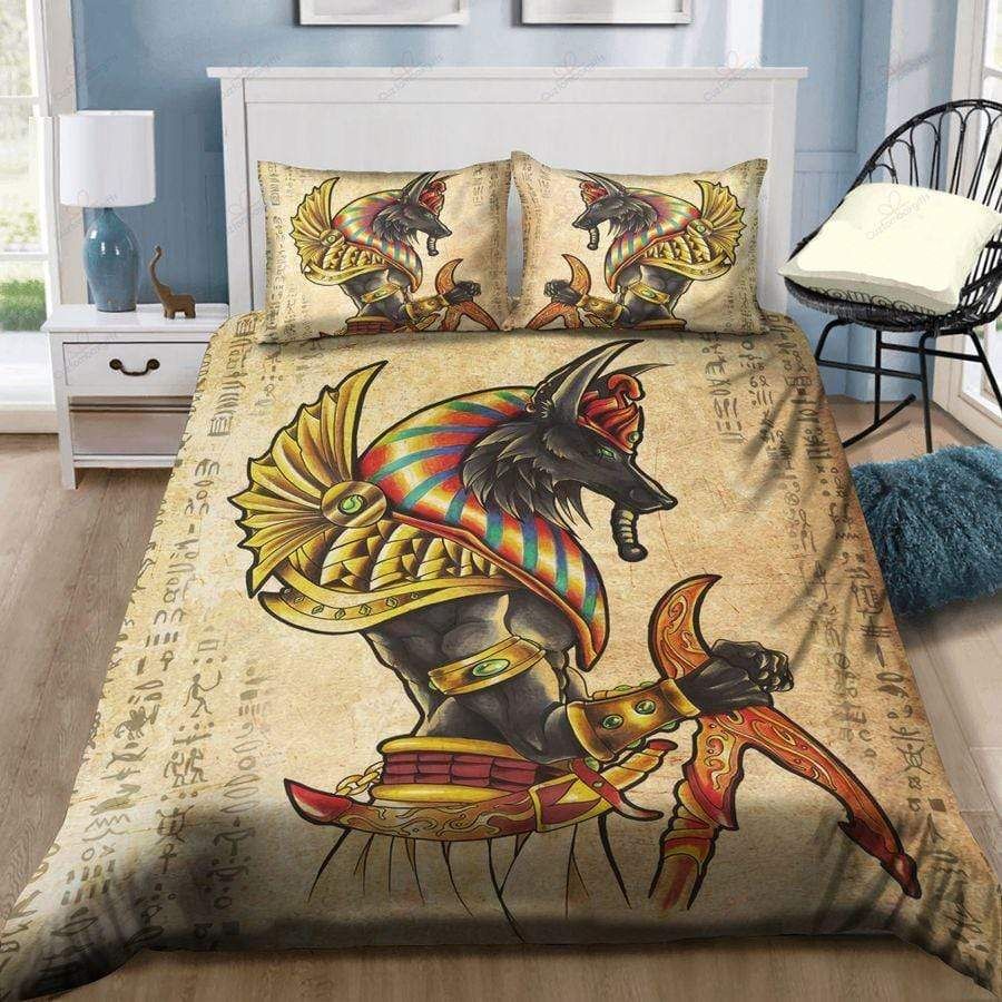 Ancient Egyptian Anubis Gods Bedding Comforter Set Duvet Cover Bedding Set