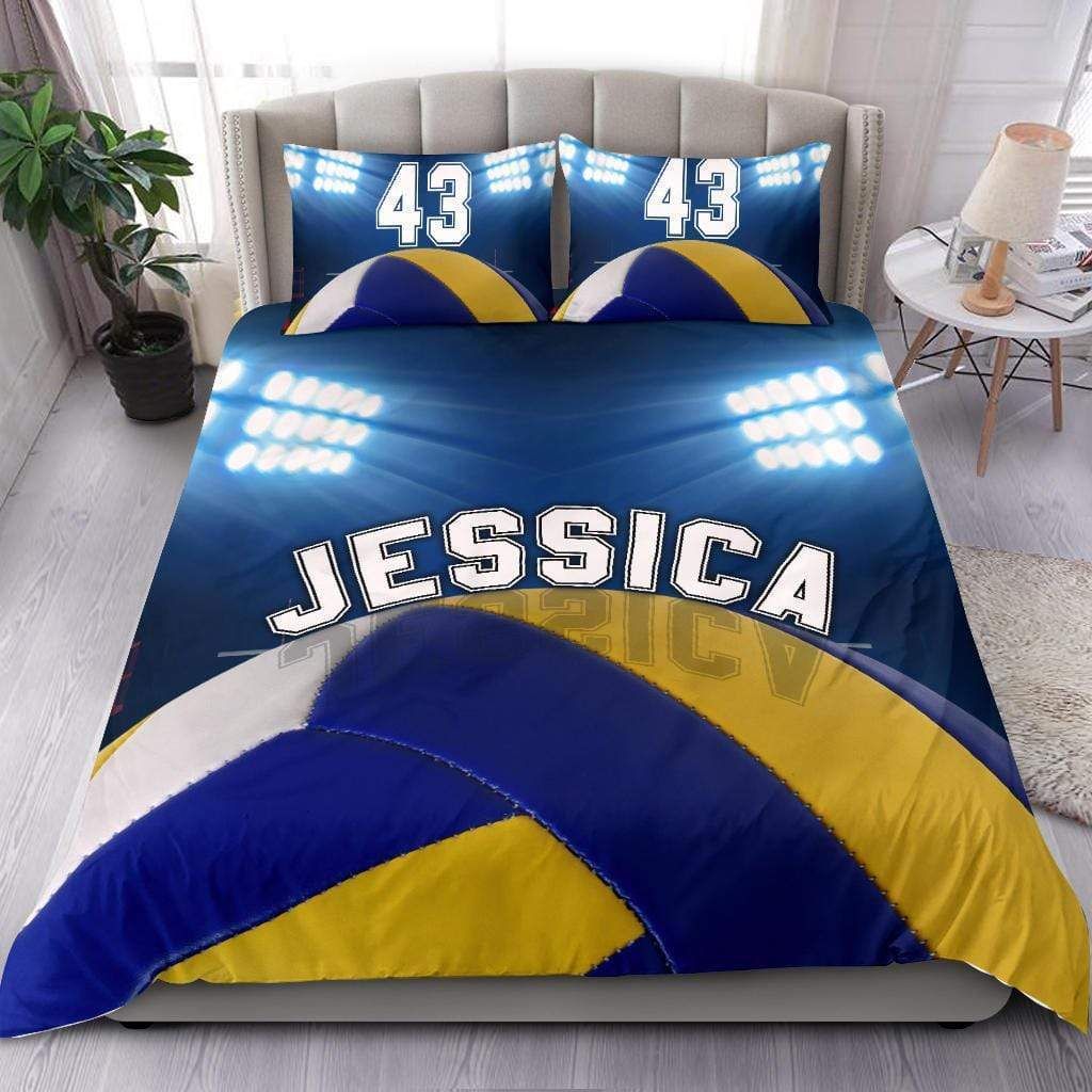Personalized Volleyball Custom Duvet Cover Bedding Set Stadium With Your Name