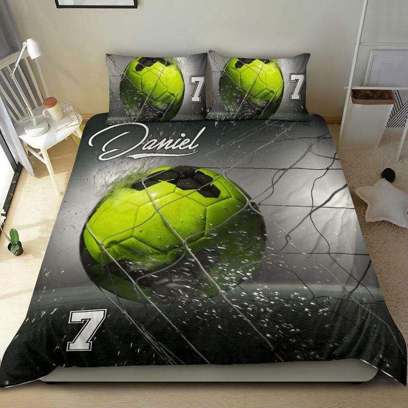 Personalized Soccer Custom Duvet Cover Bedding Set Ball With Your Name
