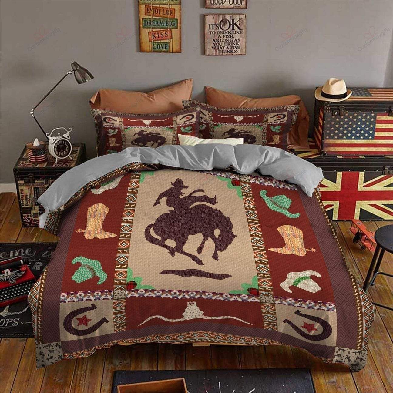 Cowboy Cozy Symbols Duvet Cover Bedding Set