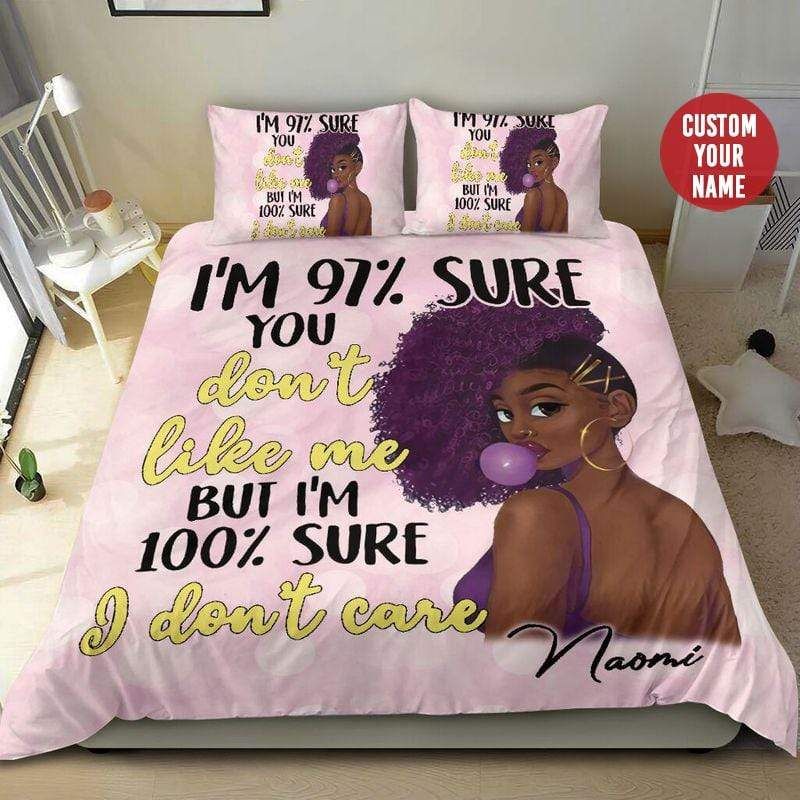 Personalized Black Girl I Am 97% Sure Custom Name Duvet Cover Bedding Set