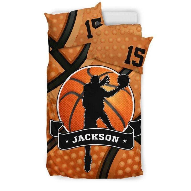 Personalized Basketball Theme Custom Duvet Cover Bedding Set With Your Name