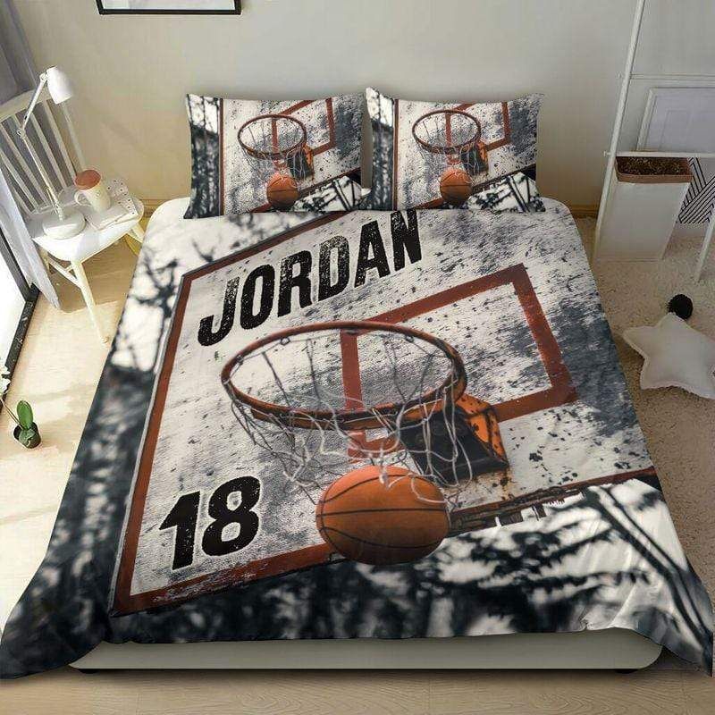 Personalized Old Basketball Hoop Custom Duvet Cover Bedding Set With Your Name