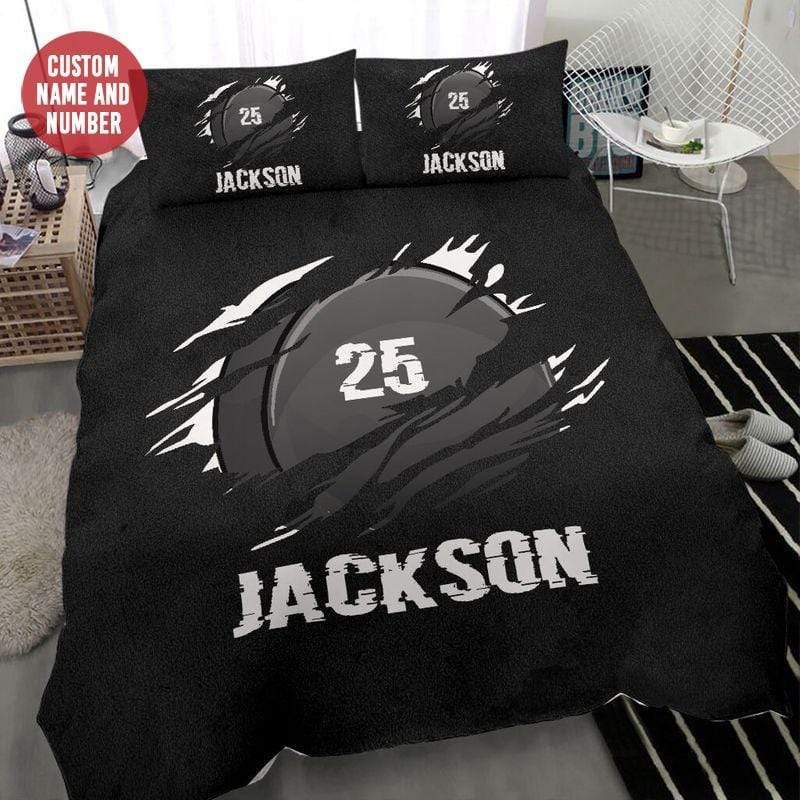 Personalized Hockey Custom Duvet Cover Bedding Set With Your Name And Number