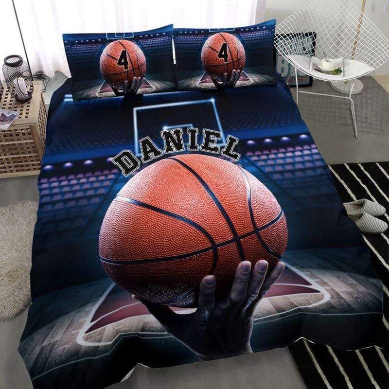 Personalized Basketball Hold The Ball Custom Duvet Cover Bedding Set With Your Name