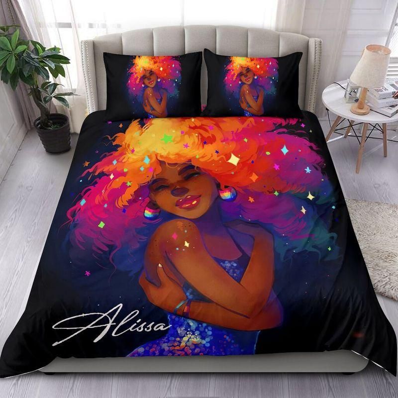 Personalized Love Yourself Black Girl Magic Custom Duvet Cover Bedding Set With Your Name